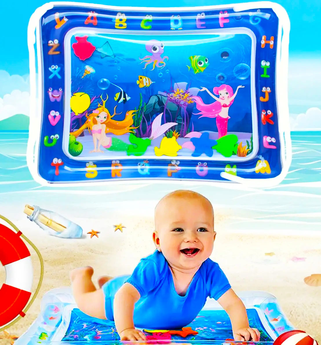 Коврик с рыбками водяной Inflatable water play mat (23273792) - фото 10 Коврик с рыбками водяной Inflatable water play mat (23273792) - фото 10