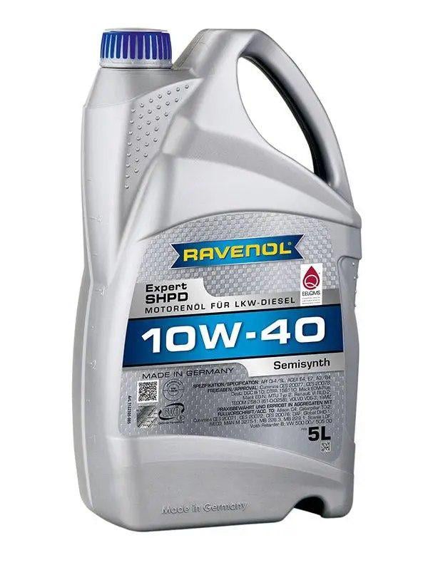 Моторне мастило напівсинтетичне RAVENOL 10W-40 Expert SHPD CI-4/SL E4 Е7 A3/B4 для внтажних 5 л (1122105-005)