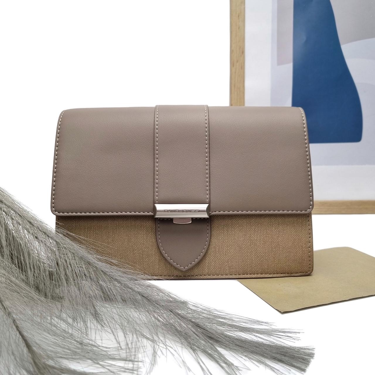 Крос-боді DavidJones екошкіра Бежевий (CM7728 beige)