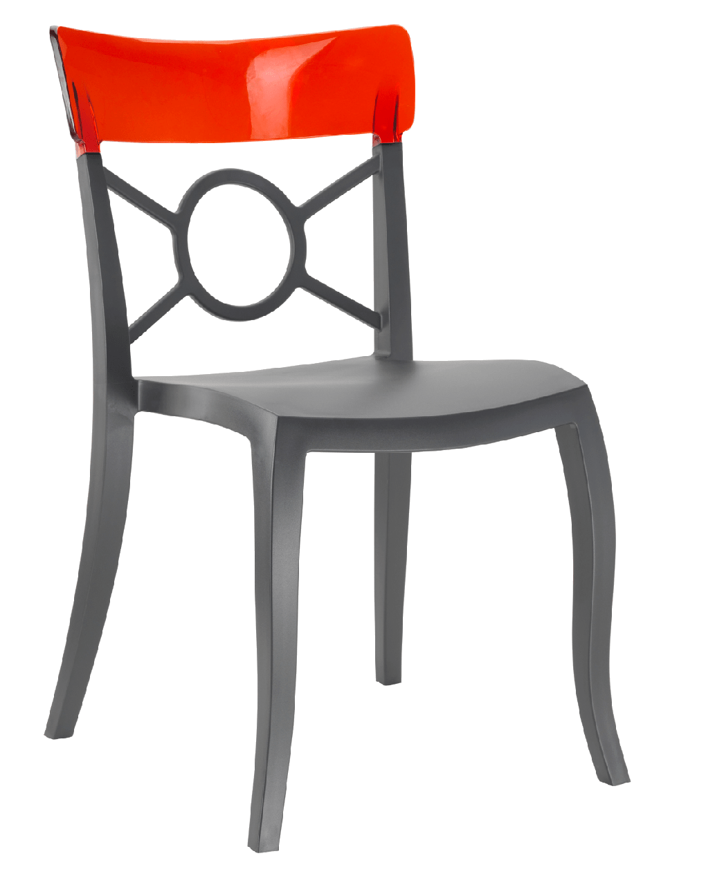 Стілець Papatya Opera-S Антрацитовий/Темно-червоний прозорий