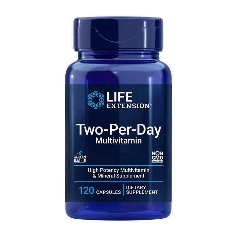 Мультивитамины и минералы с метилфолатом и лютеином Life Extension Two-Per-Day Capsules 120 капс.