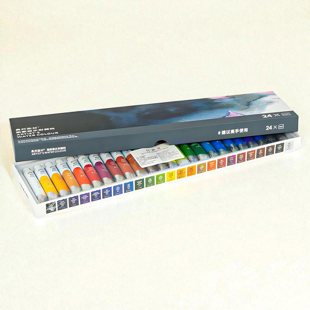 Акварельные краски профессиональные в тюбиках 8 мл 24 цвета (37-122597)