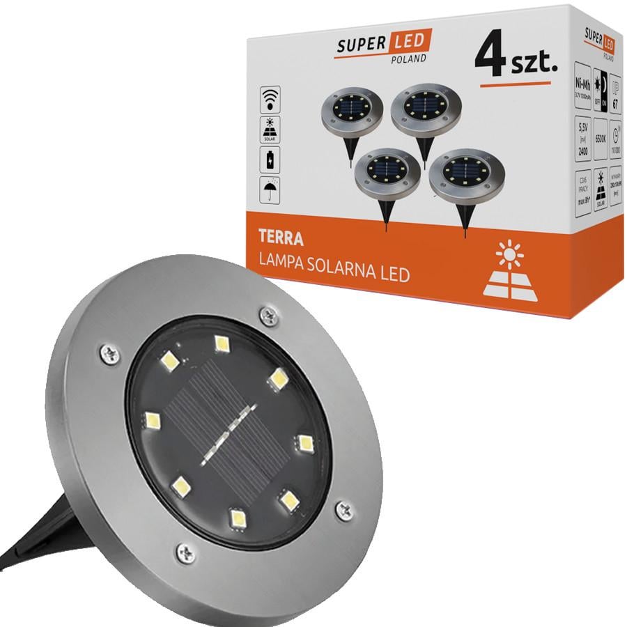 Лампа солнечная Terra 8 LED для сада 4 шт. (33977470)