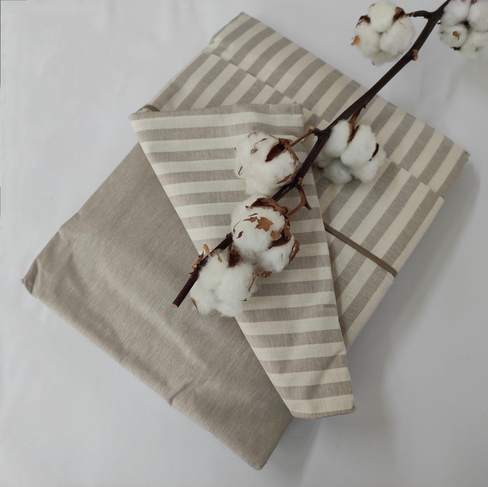 Комплект постельного белья Maison D'or Ранфорс полоска 160х220 Lines thick Beige (CN6997)