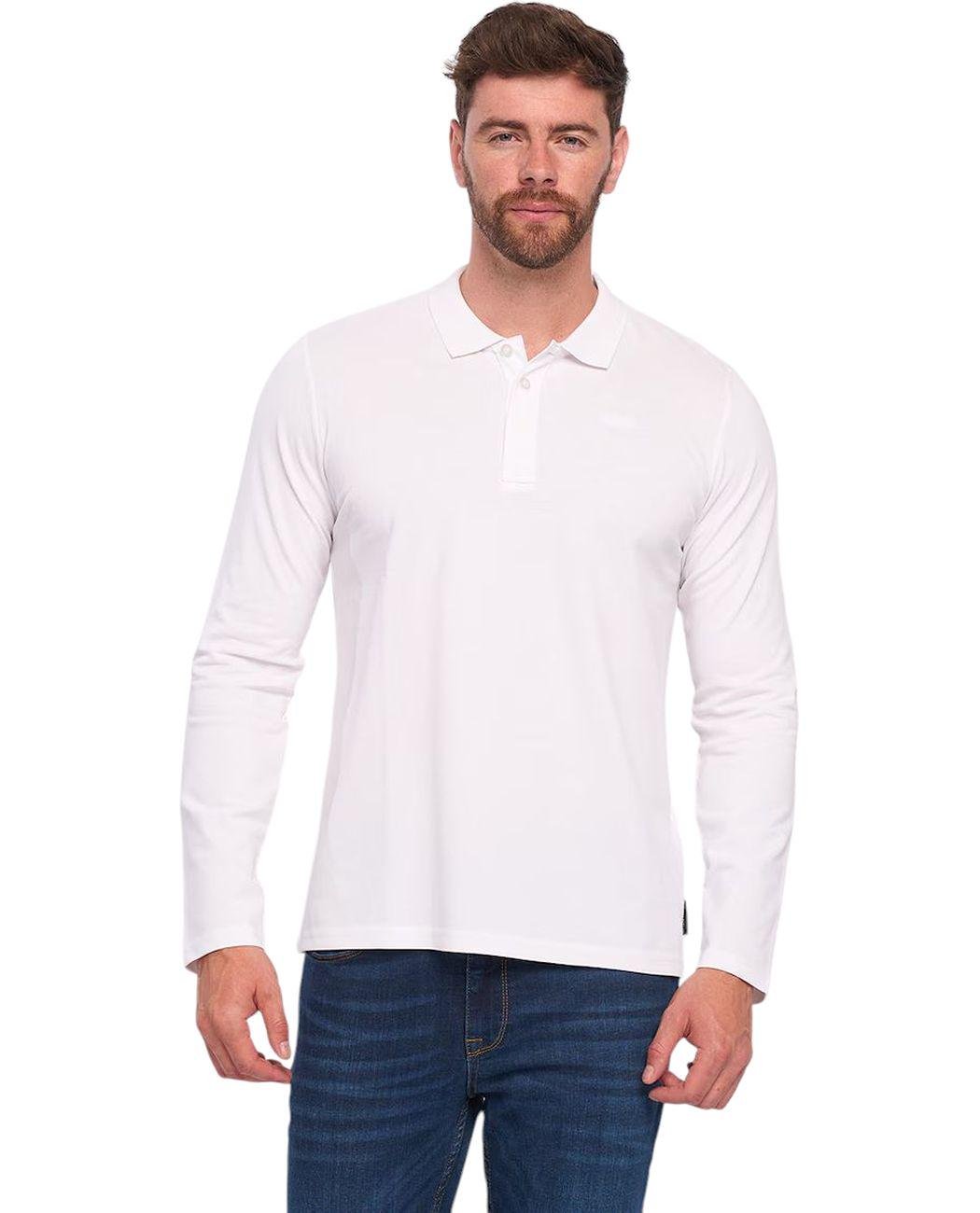 Футболка-поло с длинным рукавом мужская Lee Cooper 10196495.101 XXL Белый (5942723050526)