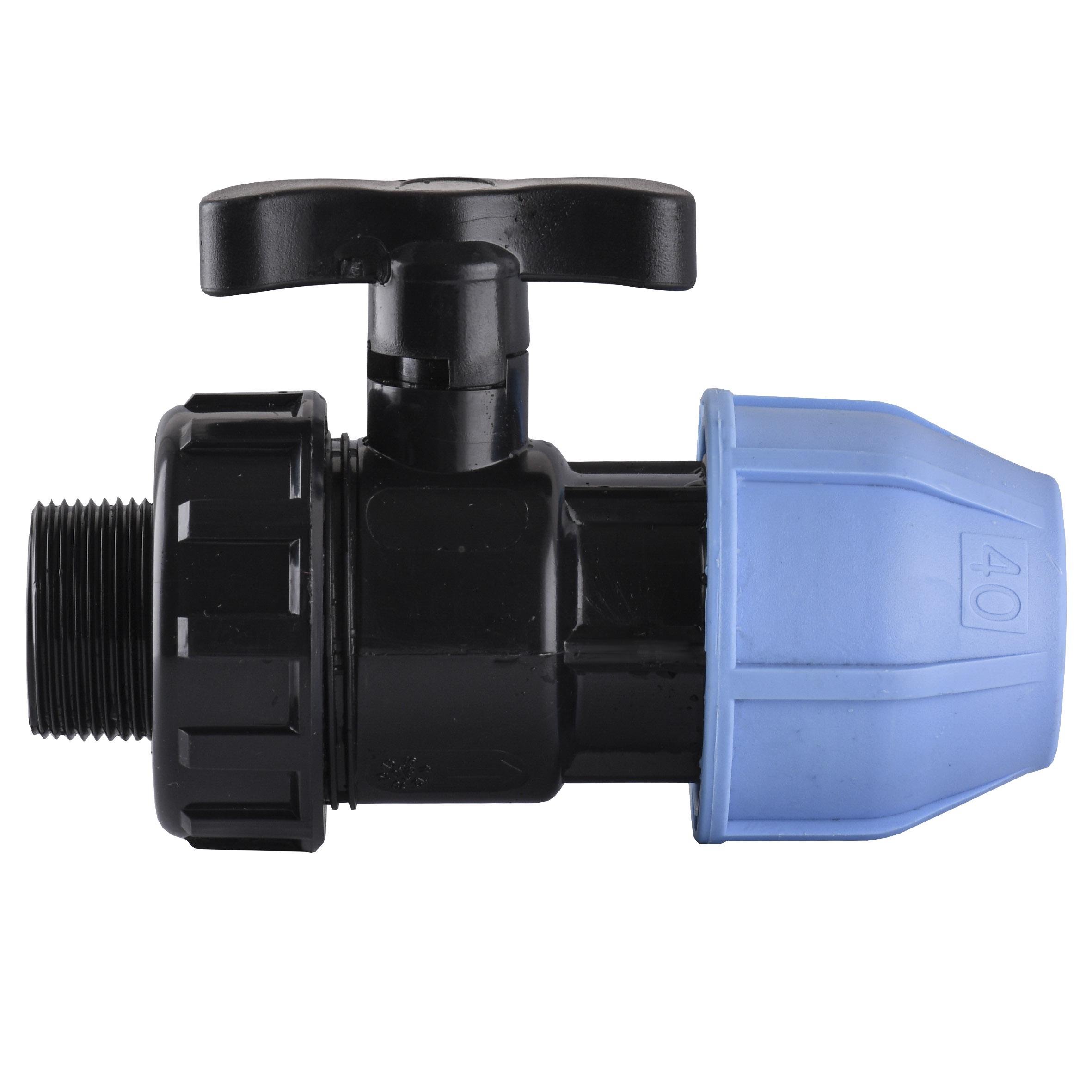 Кран кульовий ПЕ Vsplast 6003 000014148 1 1/4" зв-тр 40 мм (108892)