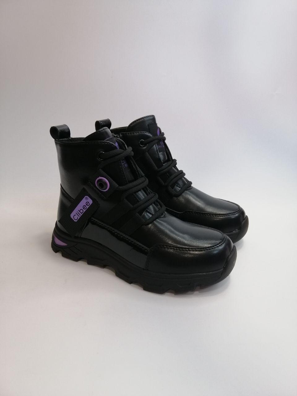 Черевики Clibee для дівчинки р. 33 20,5 см Чорний (209 bl-purpl 33)