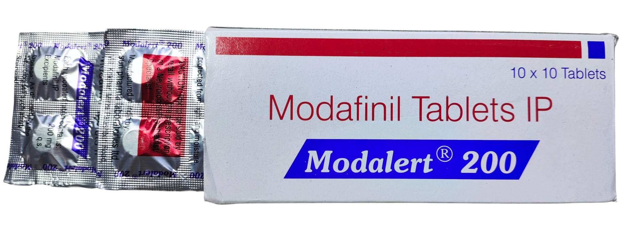Добавка натуральная SUN Pharma Modafinil Modalert 200 мг 100 таблеток пачка 10 блистеров