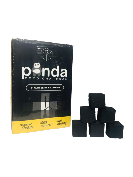 Уголь кокосовый Panda XL 1 кг/72 куб. в картонной упаковке Black