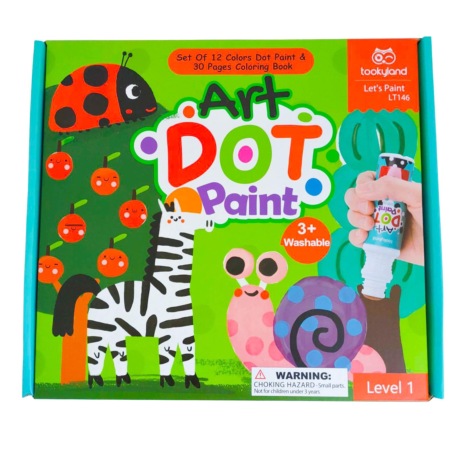 Живопись точечная Tookyland 12 цветов 20 шаблонов от 18 месяцев