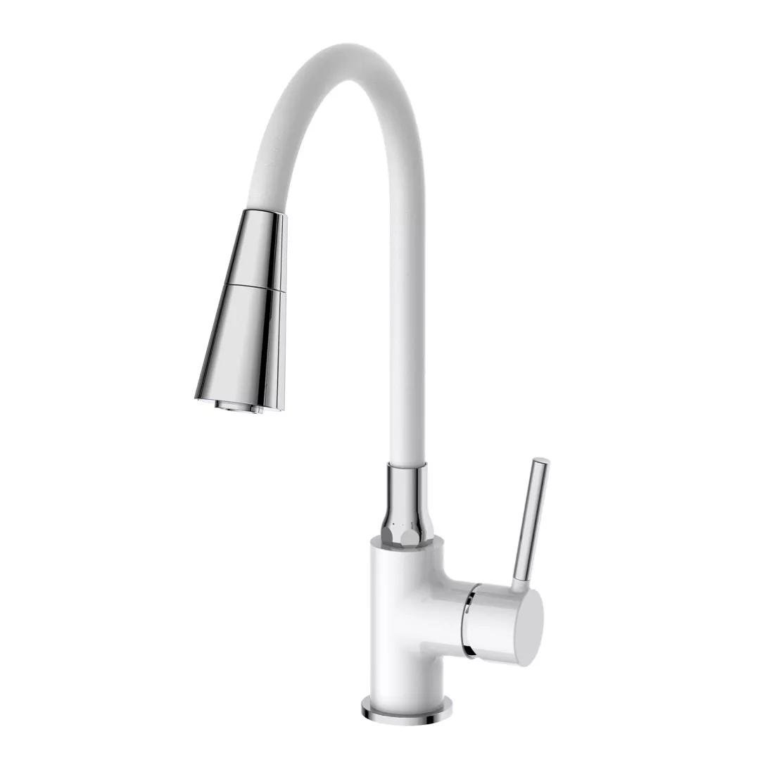 Смеситель для кухни Frap F4044-8 с гибким изливом Белый (115637) Смеситель для кухни Frap F4044-8 с гибким изливом Белый (115637)