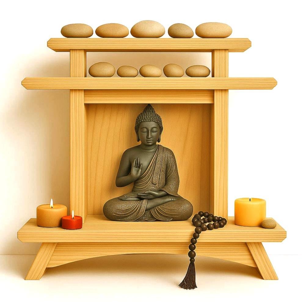 Алтарь для медитации из дерева Камалини Карри (ЛАТ-015703)