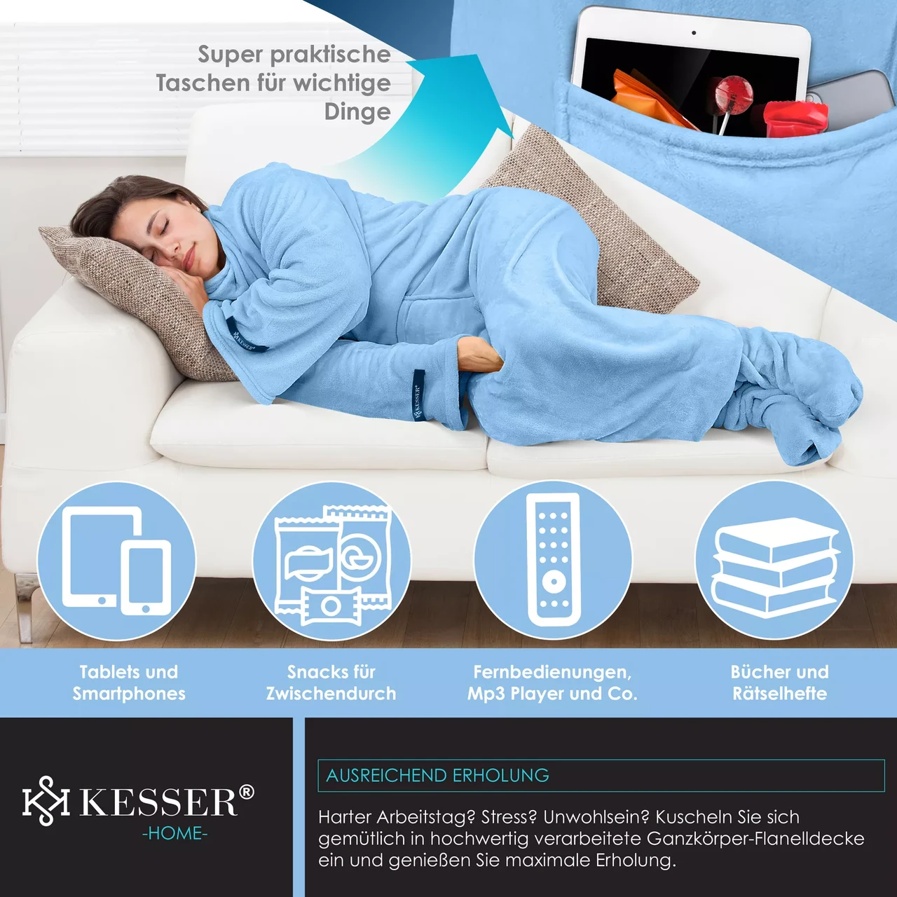 Ковдра-плед KESSER 200x140 см (225262457139bl-200x140) - фото 3 Ковдра-плед KESSER 200x140 см (225262457139bl-200x140) - фото 3