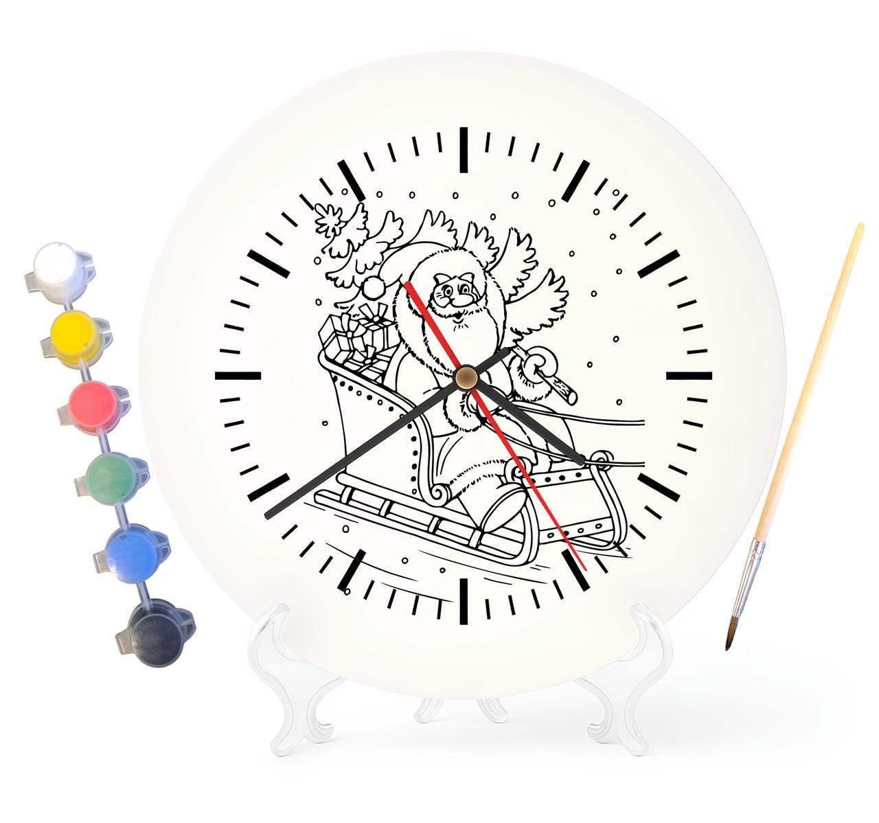 Дитячий набір для творчості годинник розмальовка Новорічні свята 30 см (Г0076)