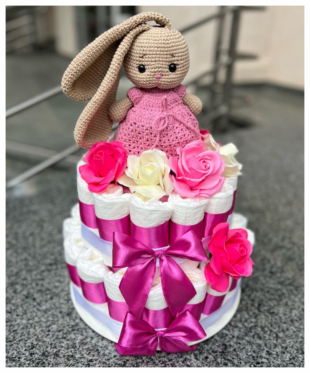 Букет з памперсів на виписку з пологового будинку для дівчинки Рожевий (1963545755) - фото 2 Букет з памперсів на виписку з пологового будинку для дівчинки Рожевий (1963545755) - фото 2