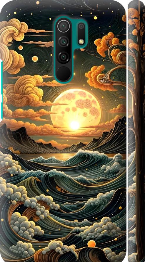 Чехол на Xiaomi Redmi 9 Арт волны (6332m-2019-42517)