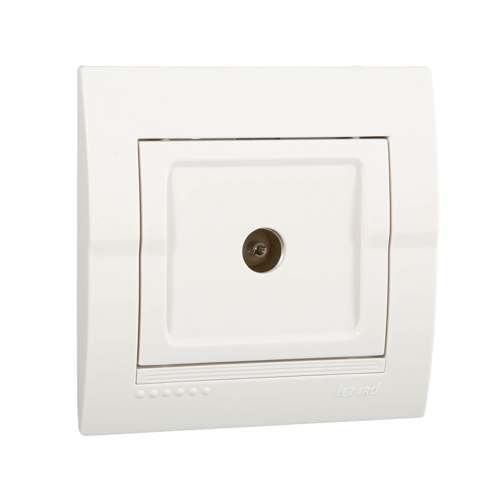 Розетка телевізійна Lezard Deriy прохідна Білий