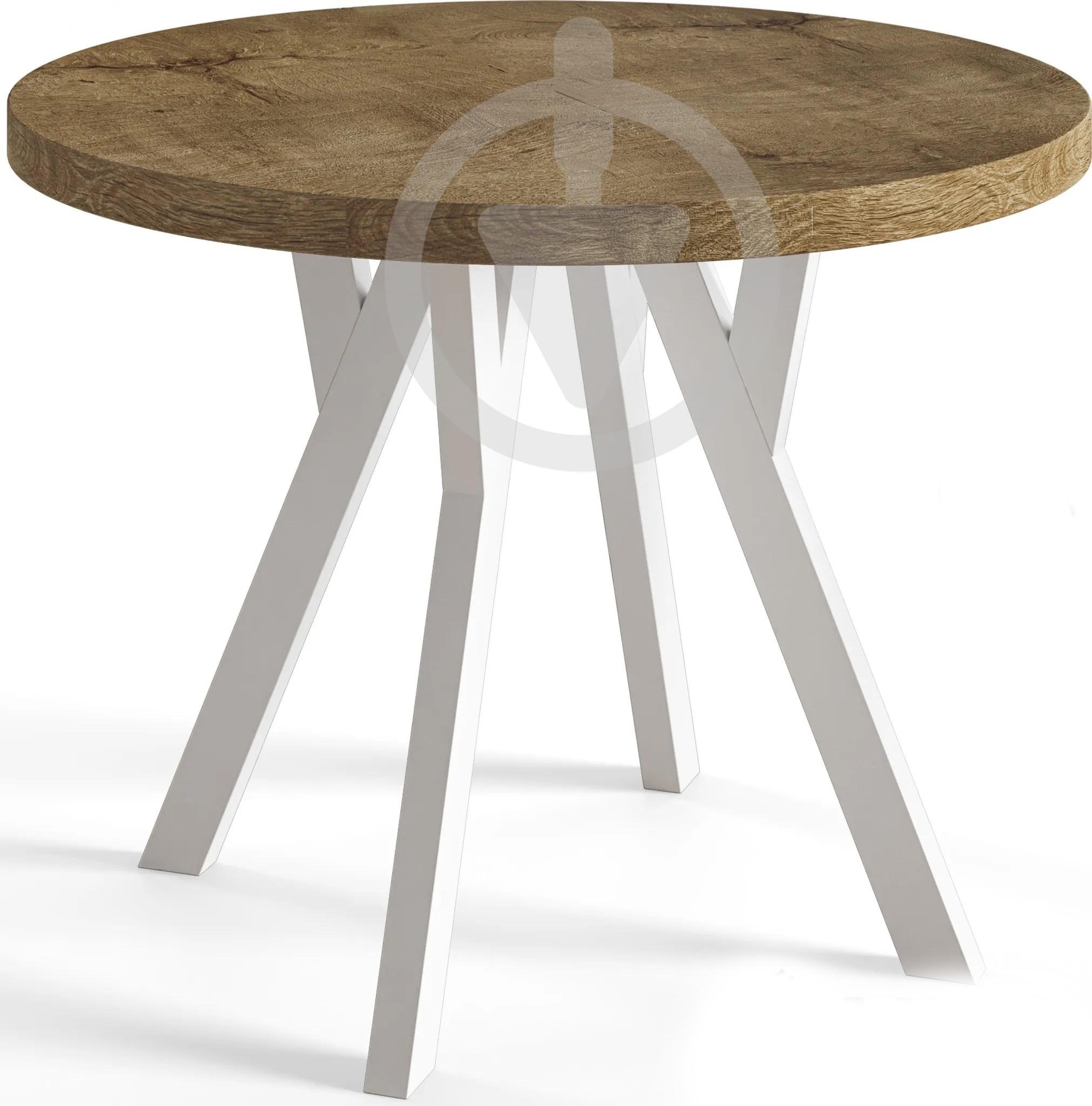 Стіл кухонний круглий RoMax Lite Loft 80 см Горіх Франклін/Білий - фото 1 Стіл кухонний круглий RoMax Lite Loft 80 см Горіх Франклін/Білий - фото 1