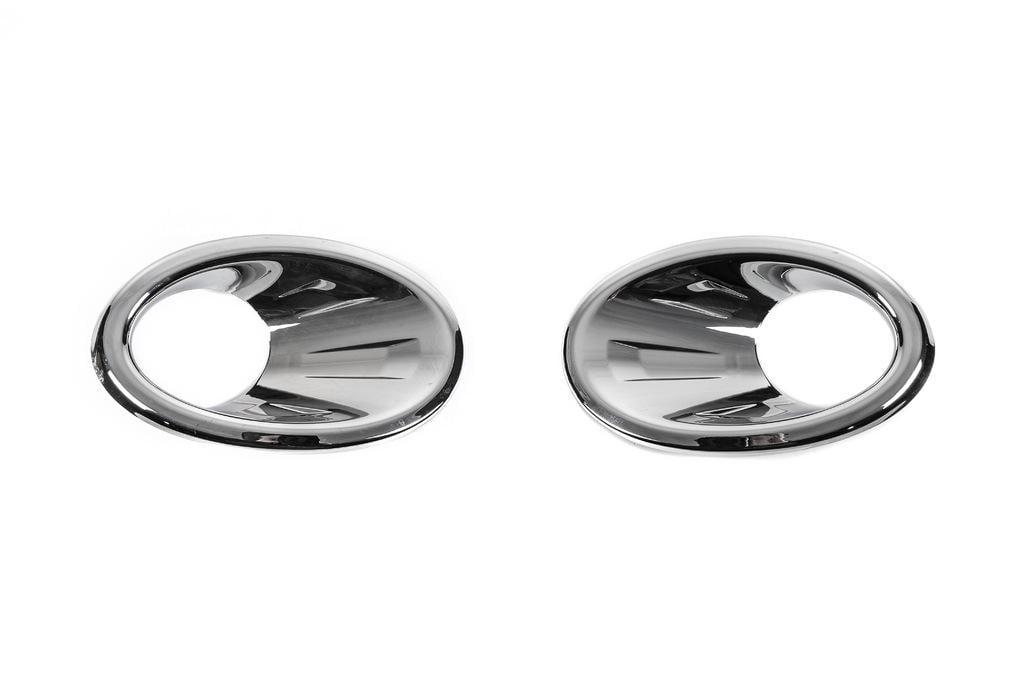 Накладки на противотуманки обводки Carmos для Nissan Qashqai 2007-2010 гг. пластик 2 шт. Хром (132057)