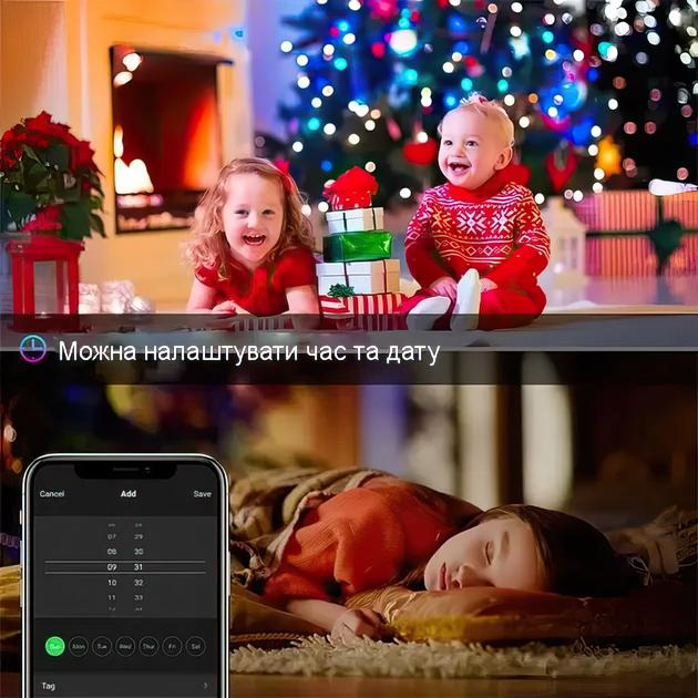 Гирлянда Smart LED Матовый шарик с приложением/пультом/Bluetooth USB 10 м (16899h) - фото 10