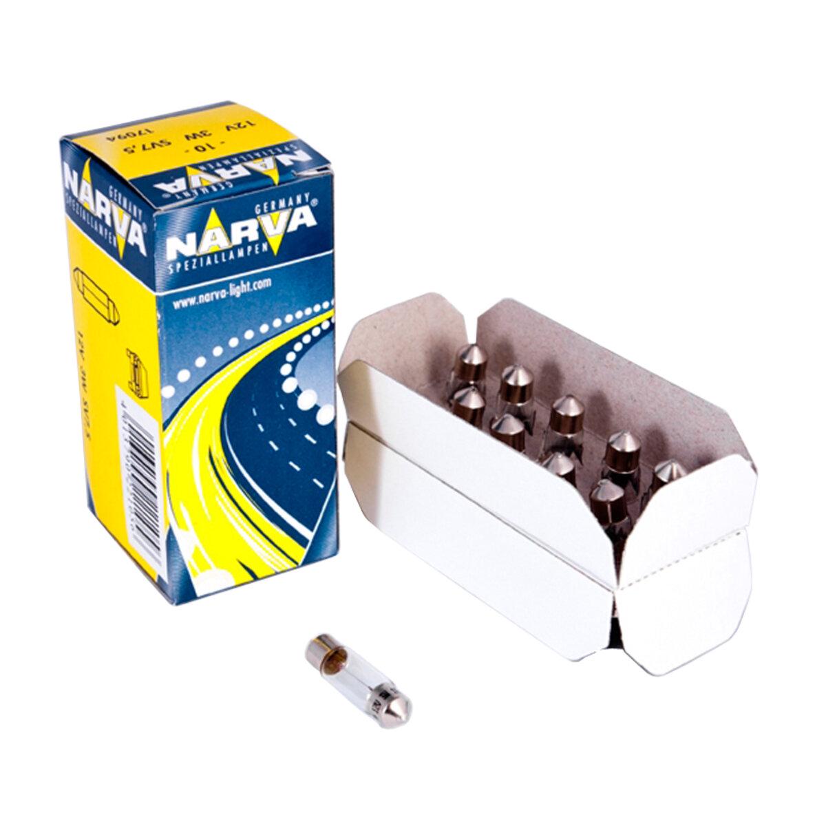 Автомобільна лампа розжарювання Narva 12V 3W SV7 10 шт. (2518-08ed8)