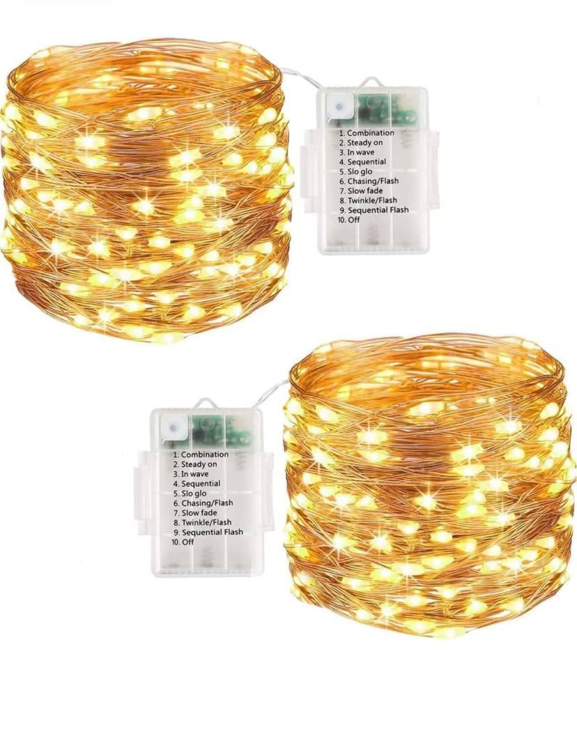 Набор из 2 светодиодных гирлянд Lezonic 120 батарея 4 режима 12 м