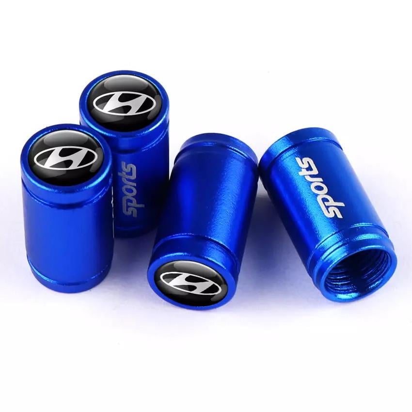 Набір ковпачків на ніпель SUNROZ Caps для автомобіля Hyundai Sports 4 шт. Blue (A67756)