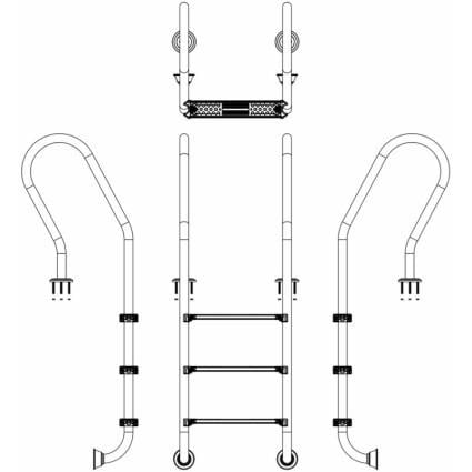 Лестница для бассейна Emaux Mixta SFF315-SR 3 ступени - фото 3