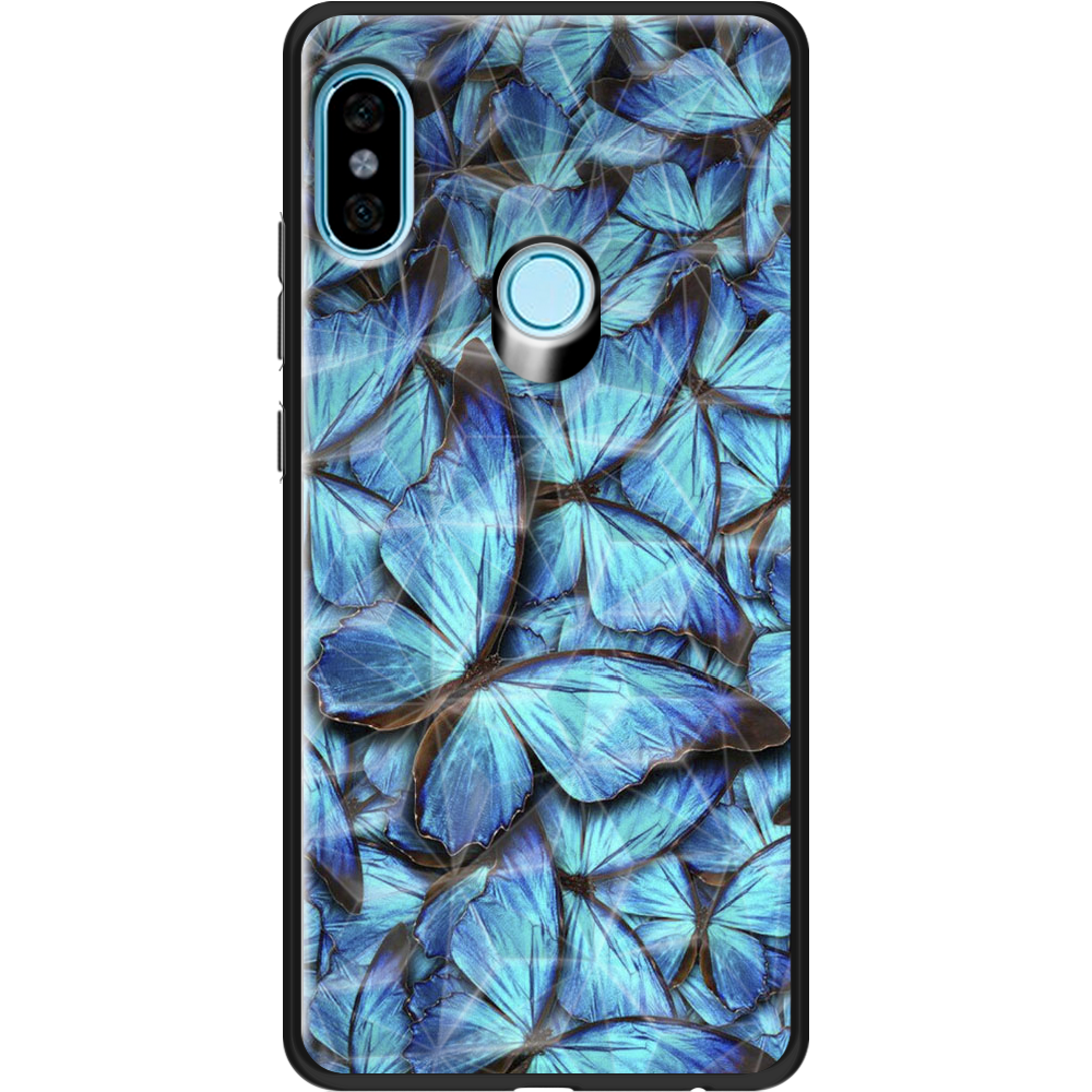 Чехол BoxFace Xiaomi Redmi Note 5 / Note 5 Pro лазурные бабочки Черный силикон с призмой (32971-up1550-37870)