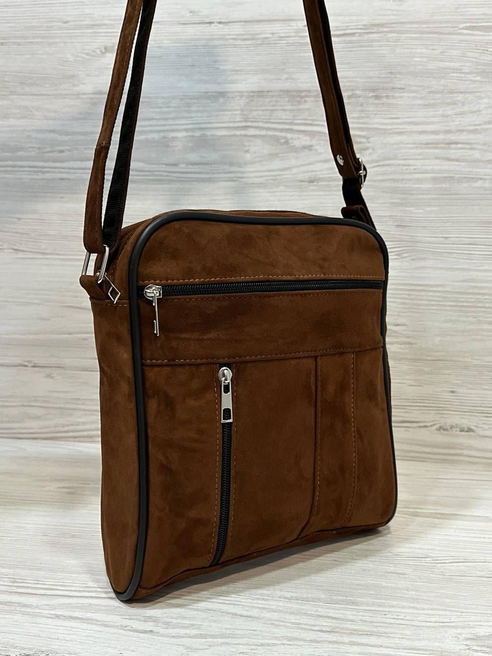 Сумка жіноча 102105 натуральна замша Коричневий