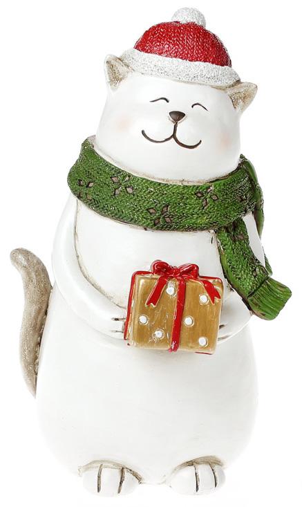 Статуетка Котик з подарунком 22 см (BD-218-774)