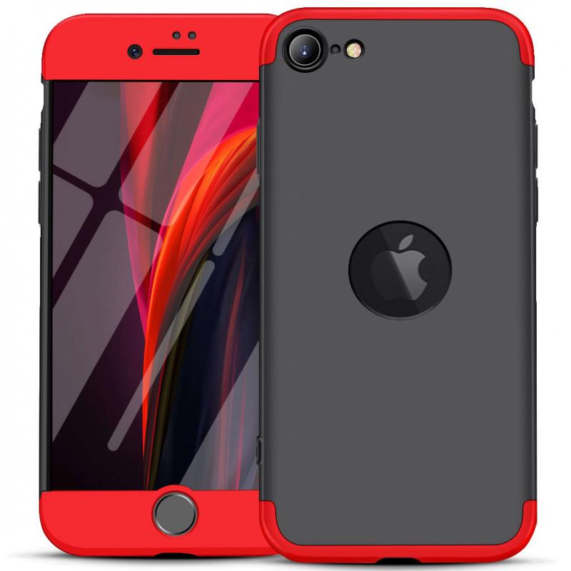 Противоударная  Пластиковая накладка GKK LikGus 360 градусов (opp) с лого для Apple iPhone SE (2020) Черный / Красный