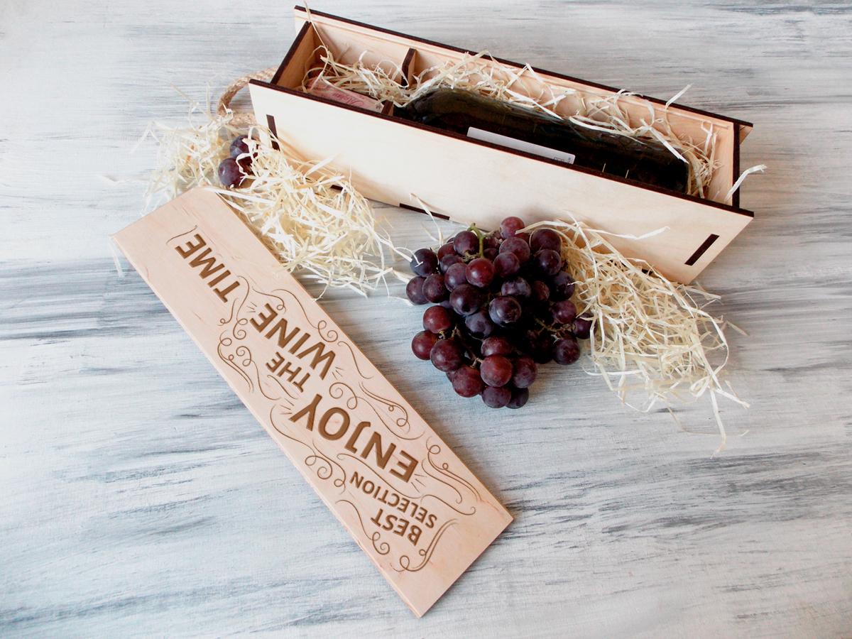 Винная коробка WoodPresent Wine time на 1 бутылку Светлое дерево