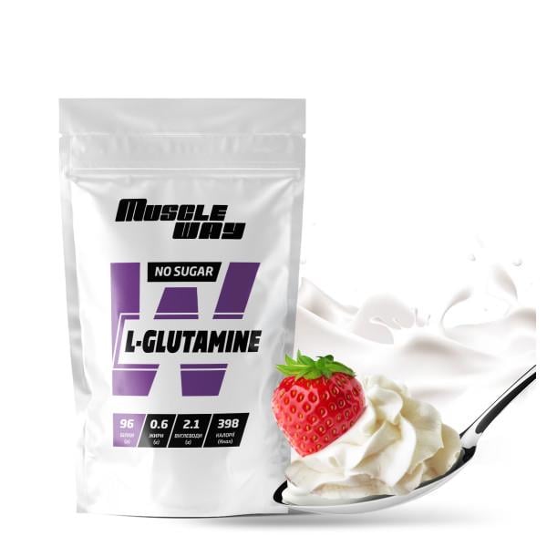 Аминокислота MuscleWay L-Glutamine Крем-сливки для мышечной ткани на 20 порций 100 г (21-125-glu-mw-rs100.9)