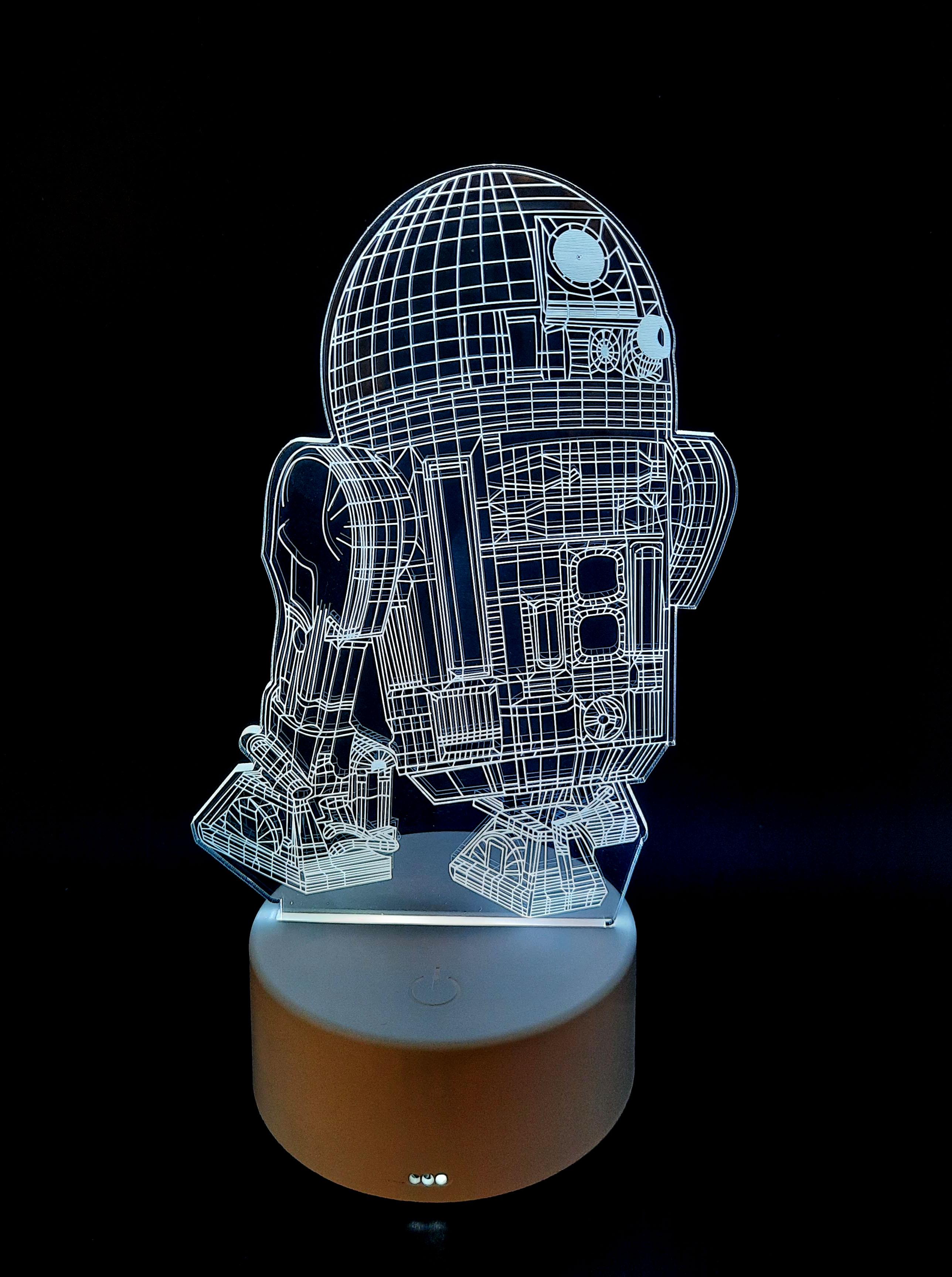 3D LED нічник світильник 16 кольорів Зоряні війни R2D2 - фото 5