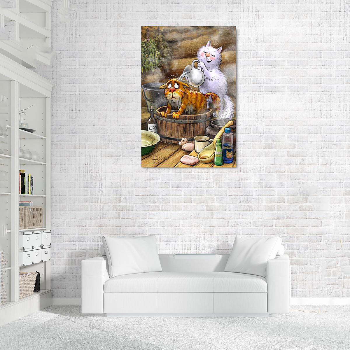 Модульная картина В баньке 1 модуль 70x105 см (_rinaz_2019194423)