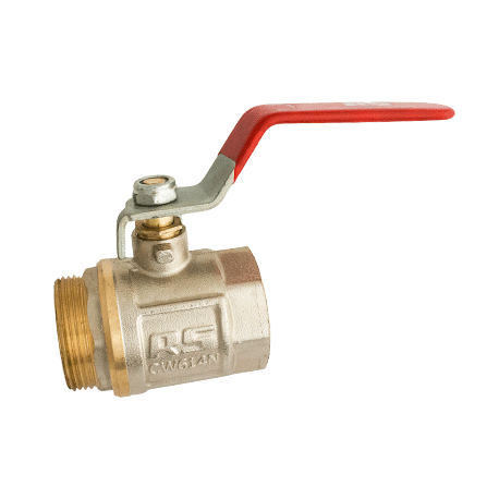 Кран-ручка водяной RS ВЗ 1 1/4 никелированный Красный (TU-12040)