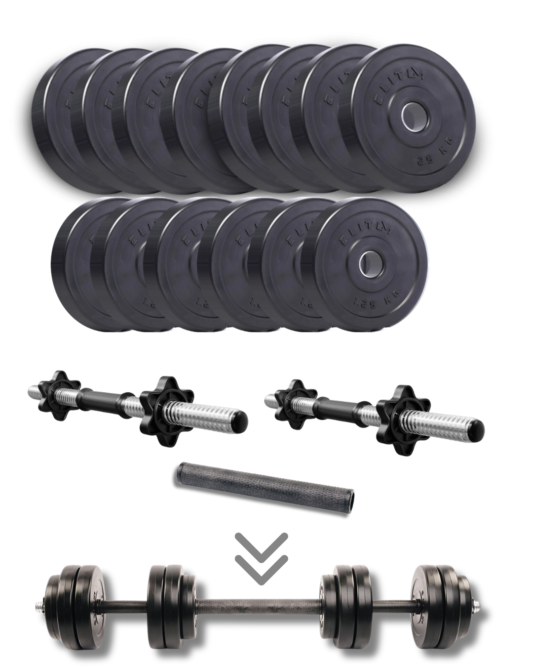 Набор гантели Elitum Titan 29 кг с переходником (4658) - фото 1 Набор гантели Elitum Titan 29 кг с переходником (4658) - фото 1