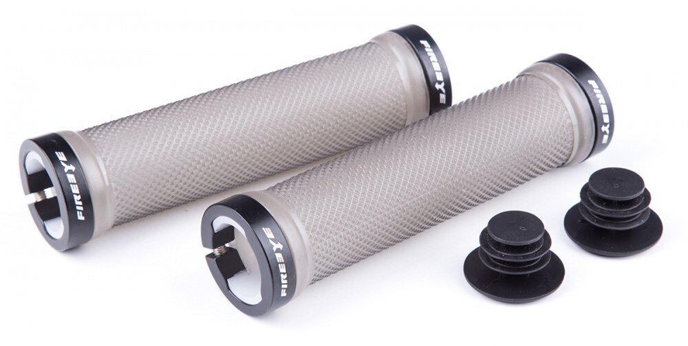 Ручки керма FireEye Goosebumps-R 128 мм з замками Прозорий/Сірий (FE_GB-R_TG)