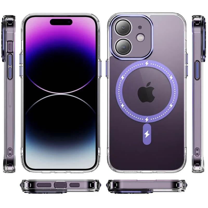 Противоударный Чехол Epik для Apple iPhone 12 (6.1") TPU+PC Colorful with MagSafe Purple - фото 2