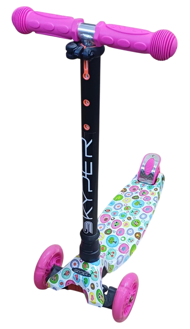 Самокат Best Scooter MAXI смайлики Розовый