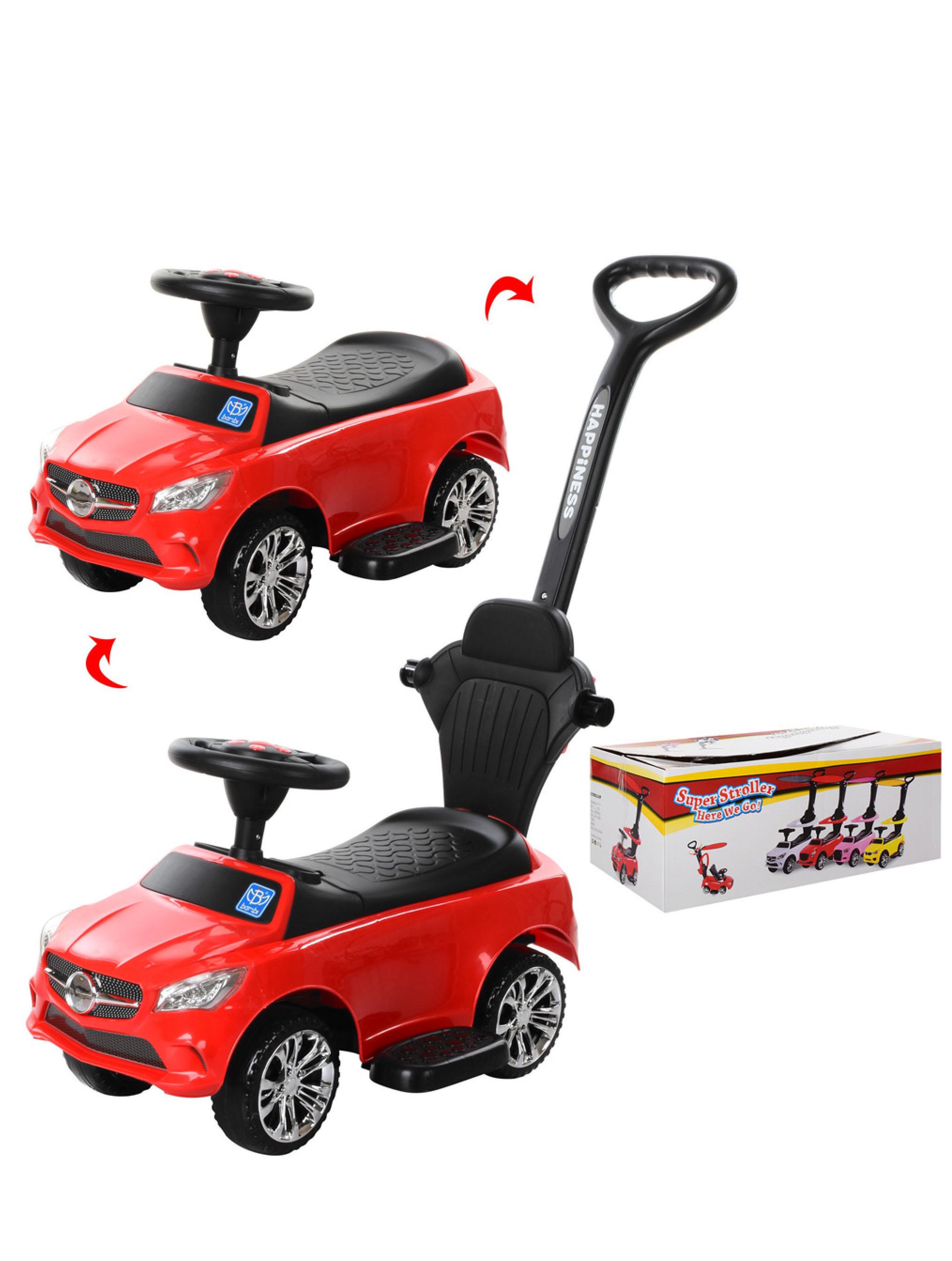 Каталка-толокарь HOME 2в1 родительская ручка Красный (M 3503C-3)