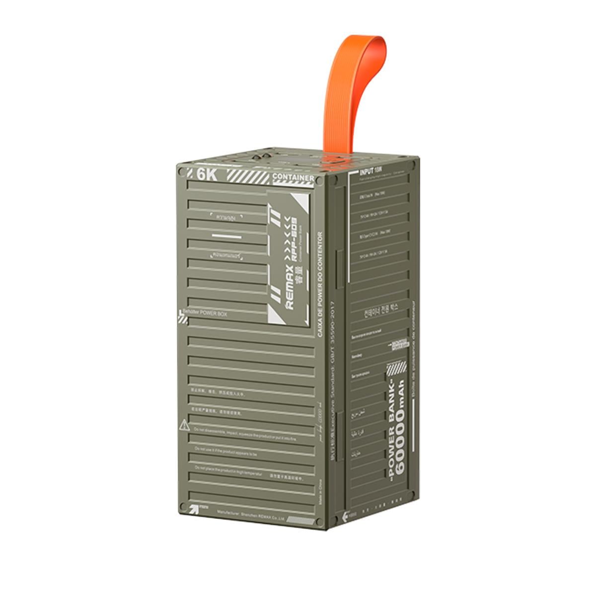 Повербанк Remax RPP-609 Container QC22,5W+PD20W 60000 mAh Green (25004645)