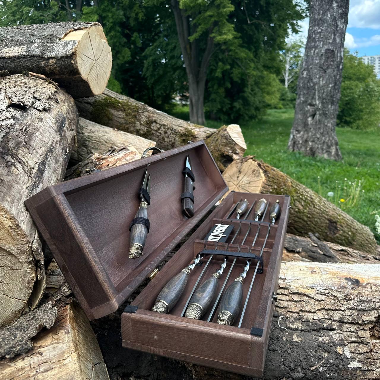 Набір шампурів Lux-Premium №9 ручної роботи (19223180) - фото 3 Набір шампурів Lux-Premium №9 ручної роботи (19223180) - фото 3