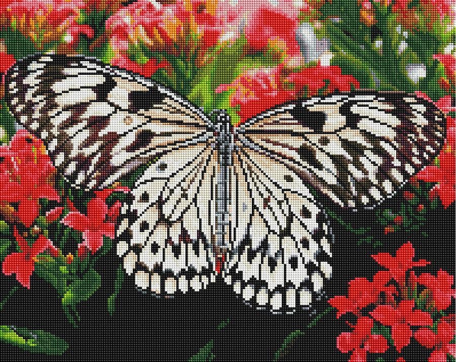 Алмазная мозаика Brushme Бабочка на цветах 40x50 см (GF3482)