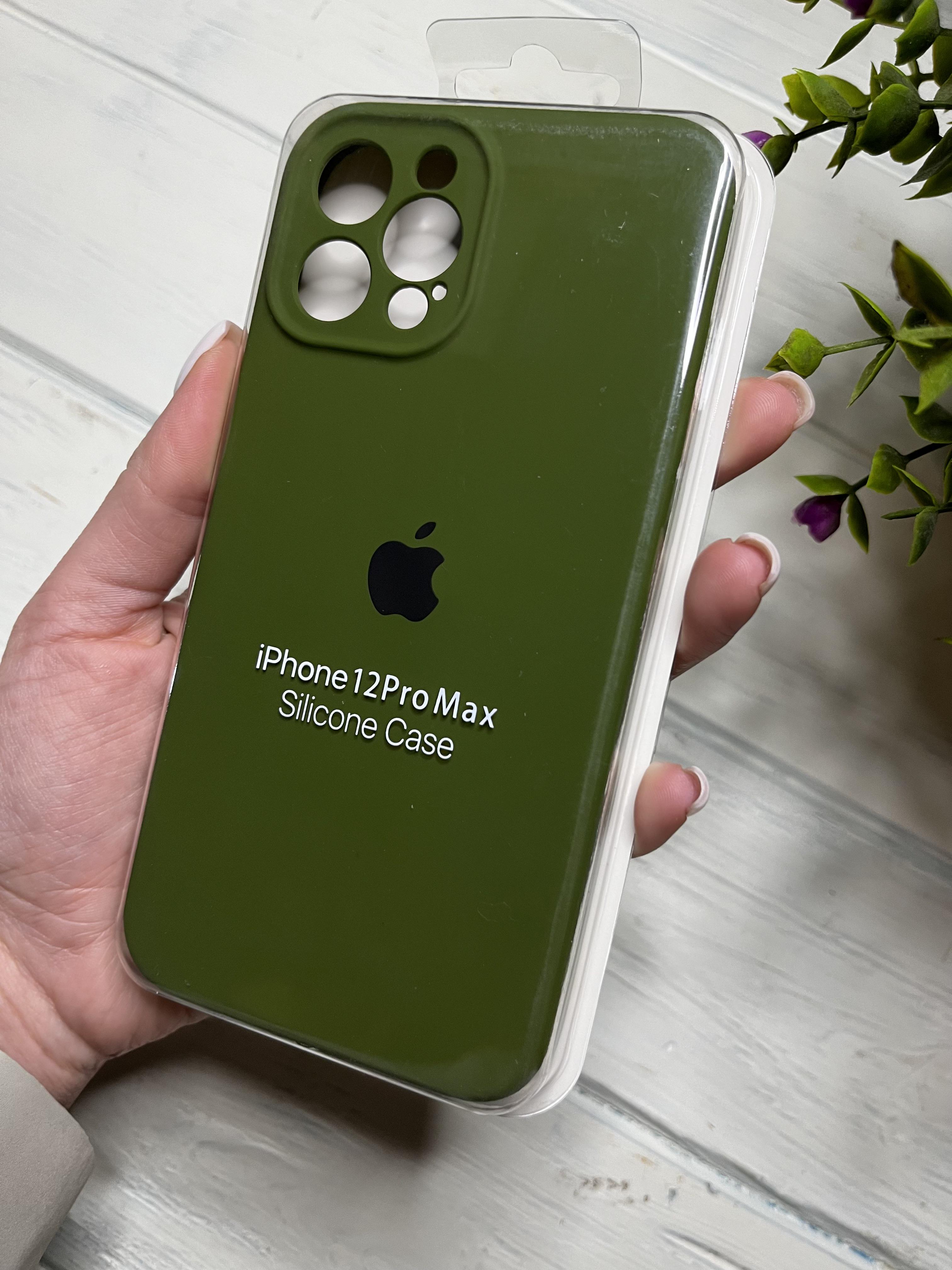 Чохол накладка на iPhone (Айфон) 12 Pro Max квадратні борти silicone case full camera на apple