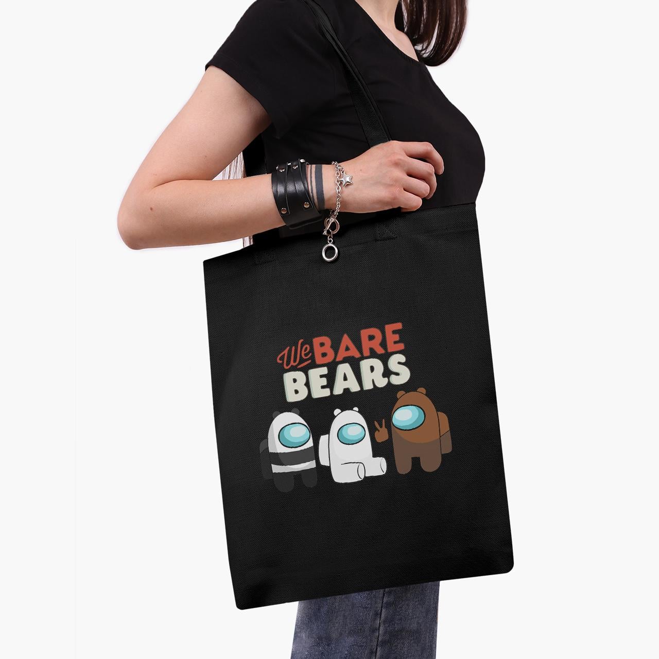 Эко сумка шоппер We Bare Bears 41x35 см Черный (9227-2668-BK)