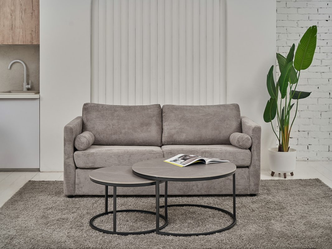 Журнальный стол Лоренза комплект 2 шт. 800х450 мм/600х400 мм Петра грей/Черный (30995655) - фото 8 Журнальный стол Лоренза комплект 2 шт. 800х450 мм/600х400 мм Петра грей/Черный (30995655) - фото 8