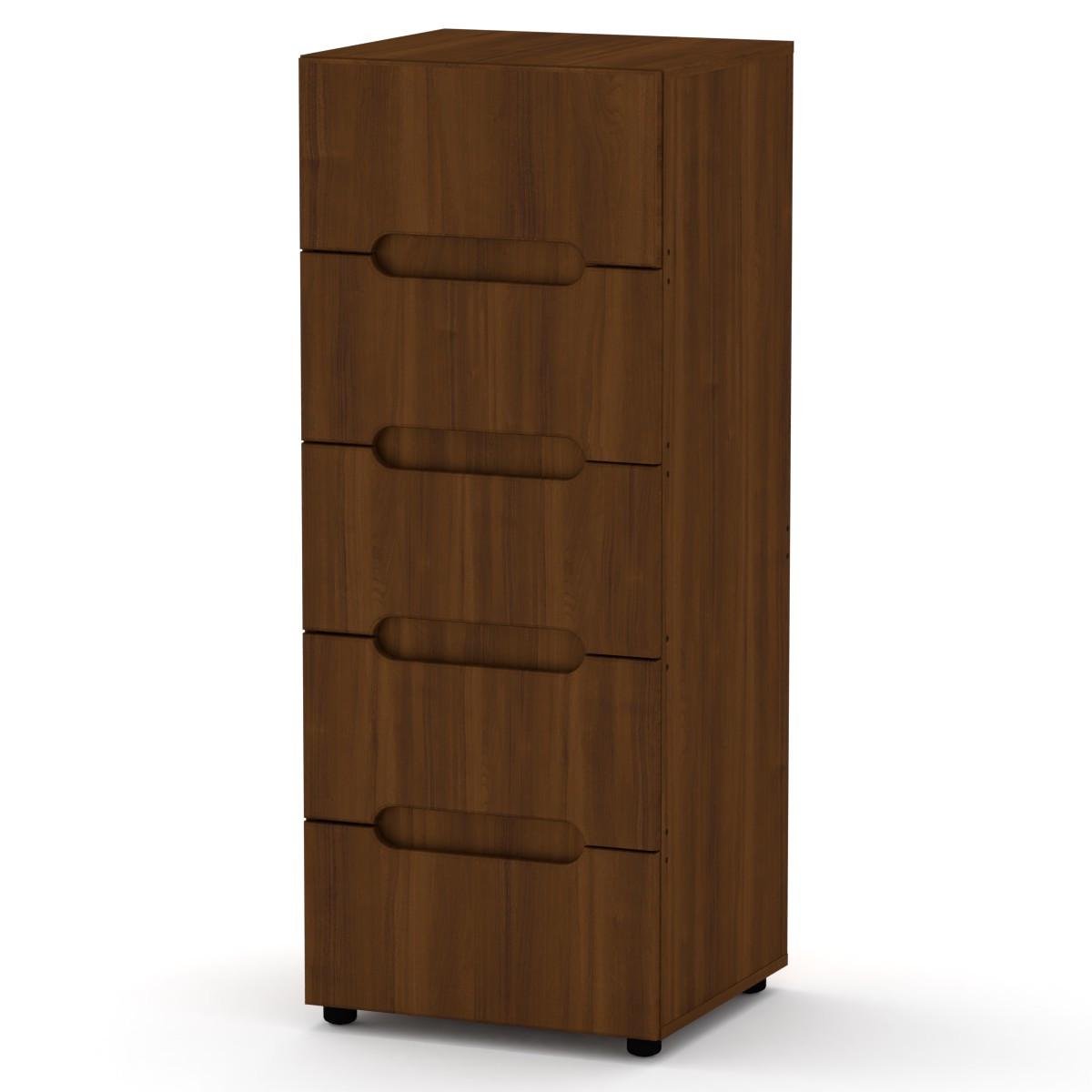 Комод Компаніт МС-8 на ніжках із ящиками без ручок 50х126,7х46,4 см з МДФ Горіх еко