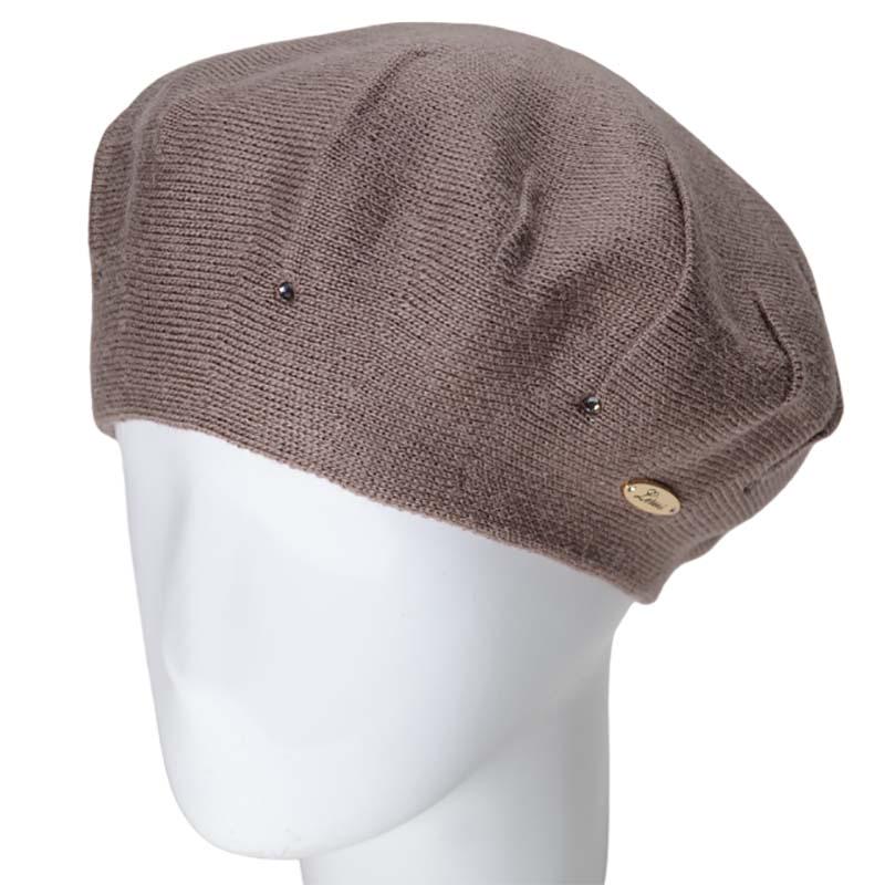 Берет женский Lirus Твикс двойной тонкой вязки Темно-пудровый (119467)